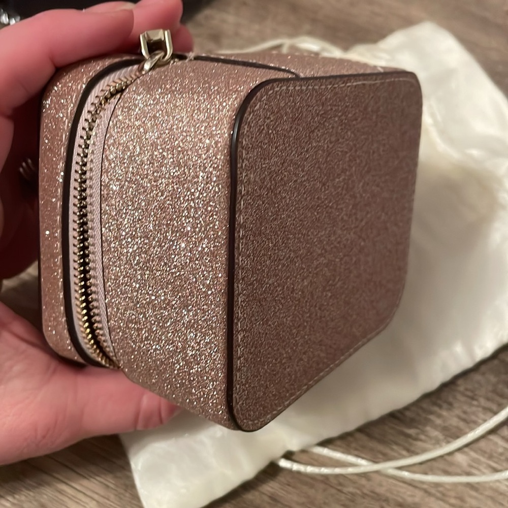Buyer bundle Kate Spade Tinsel Glitter Jewelry Holder travel case NWT - Picture 3 of 3